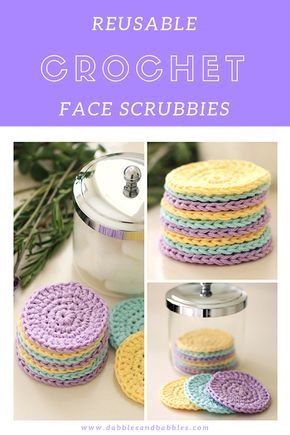 Crochet Face Pads Free Pattern, Crochet Face Pads, Easy Crochet Face Scrubbies Pattern Free, Crochet Projects With Cotton Yarn, Crochet Face Scrubbies Pattern Free, Face Scrubbies Crochet Pattern, Eco Crochet, Pot Scrubbies, Bathroom Crochet