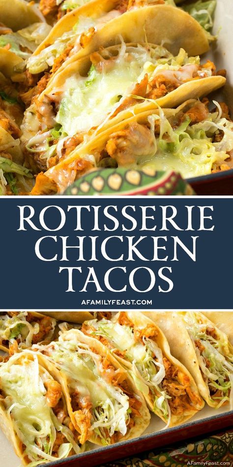 Tacos Dinner, Happy Chickens, Rotisserie Chicken Tacos, Tacos Chicken, Game Day Party, Chicken Taco Recipes, Taco Pizza, Yummy Chicken, Chicken Easy