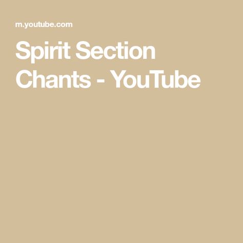 Spirit Section Chants - YouTube Student Section Chants, Football Chants, Student Section, Spirit Days, School Spirit Days, School Spirit