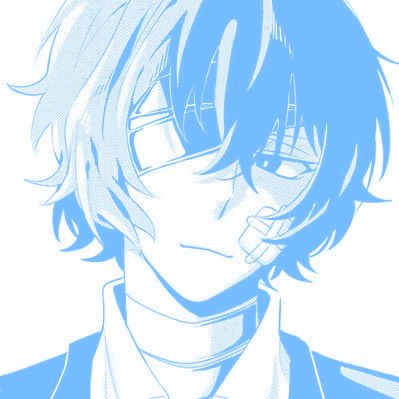 edited by me Dazai Blue Aesthetic, Blue Anime Manga Icons, Blue Aesthetic Manga, Light Blue Aesthetic Anime, Blue Icons Aesthetic Anime, Blue Manga Aesthetic, Blue Icons Anime, Blue Manga Icons, Blue Anime Wallpaper