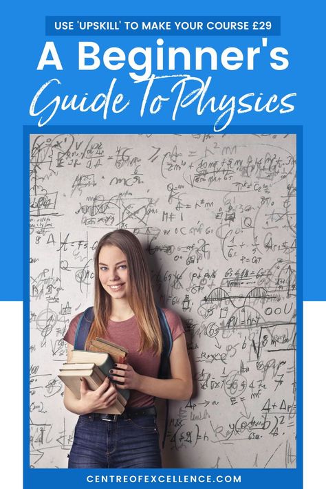 USE 'UPSKILL' TO MAKE YOUR COURSE £29 - Are you wondering how to learn physics on your own? With this online science course, you can dive into beginner physics. Click here to start your beginner physics lessons today. Theoretical Physics For Beginners | Physics From The Beginning How To Learn Physics, Physics For Beginners, Learning Physics, Mechanics Aesthetic, Physics Mechanics, General Physics, Physics High School, Physics Lessons, Learn Physics