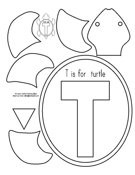 T Is For Turtle Craft, T For Turtle Craft, T For Turtle, T Is For, Letter T Crafts For Preschool, Letter T Craft, T Is For Turtle, Free Preschool Printables Alphabet, Letter T Crafts