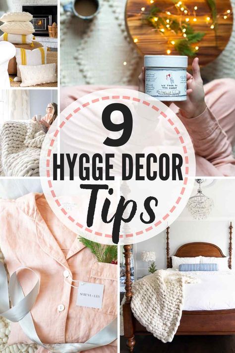 Heard of Hygge? That cozy aesthetic that creates a warm, comfortable home...especially during the cold winter months? Here are 9 simple, easy to implement tips for creating hygge decor in your home! #hygge #hyggehome #hyggedecor #hyggeaesthetic #hyggedecoratingideas #hyggeideas #hyggelifestyle #hyggebedroom  #hyggelivingroom #winterhygge #hyggetips #hyggedefinition #hyggeinspiration Danish Hygge Decor, Winter Hygge Decor, Winter Hygge Aesthetic, Hygge Essentials, Hygge Classroom, Hygge Nursery, Hygge Inspiration, Easy Home Decor Ideas, Hygge Living Room