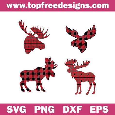 Free Moose Svg Files For Cricut, Moose Template Free Printable, Moose Svg Free, Elk Hunting Tips, Macaroni Art, Moose Svg, Plaid Bedroom, Wildlife Quilts, Buffalo Plaid Christmas Decor