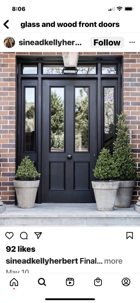 Front Door Entrance Ideas, 1930s House Exterior, Cottage Style Doors, House Entrance Doors, Porch Extension, Black Front Door, House Front Door Design, Best Front Doors, Beautiful Front Doors