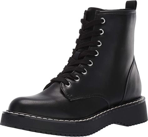 Amazon.com | Madden Girl Women's Kurrt Combat Boot | Ankle & Bootie Doc Marten Style, Combat Boots Shorts, Girls Combat Boots, Doc Martens Style, Doc Marten, Shoes Steve Madden, Human Spirit, Trendy Boots, Bean Boots