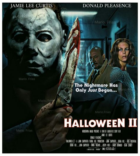 Halloween 2 1981 Horror Movie Slasher Re Edit By Mario. Frías Halloween 2 1981, Michael Myers Memes, Michael Myers Art, Universal Studios Halloween, American Horror Story Hotel, Halloween City, Donald Pleasence, Halloween Film, The Boogeyman