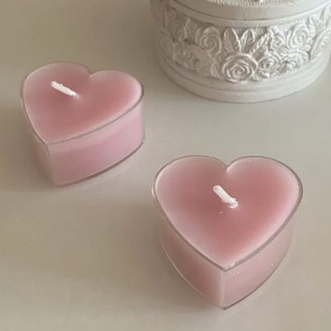 it's my photo! ♡ Soft Astethic, Shape Candles, Dr Mundo, Candles For Wedding, Love Candles, Heart Shaped Candles, Lovecore Aesthetic, Baby Pink Aesthetic, Cute Candles