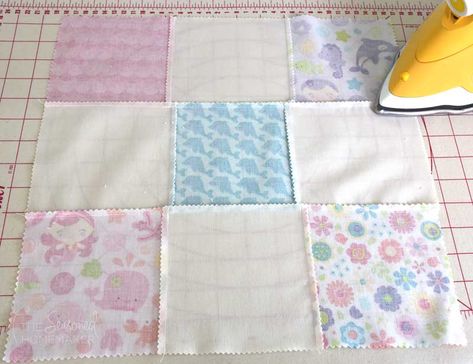 Baby Quilts From Receiving Blankets, Newborn Baby Quilt Size, Beginner Baby Quilts Patterns Simple, Charm Pack Baby Quilt Patterns Free, Baby Quilt From Receiving Blankets, Easy Baby Quilts For Beginners, Fat Quarters Baby Quilt, Easy Quilting Techniques, Learn To Quilt