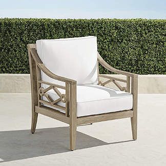 Surrey Hill | Frontgate Teak Lounge Chair, Weathered Teak, Teak Oil, Outdoor Furniture Collections, Teak Frame, Stone Surface, Teak Furniture, Acrylic Fabric, Custom Upholstery