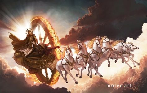 Chariot Aesthetic, Sun Chariot, Grece Antique, Hindu Dharma, Lord Vishnu Wallpapers, Vedic Art, Hinduism Art, Hindu Mythology, Indian Artist