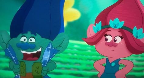 Poppy And Barb, Trolls Dreamworks, Branch Trolls, Trolls Poppy, Poppy And Branch, Dreamworks Trolls, 3 Movie, Star Girl, Dreamworks