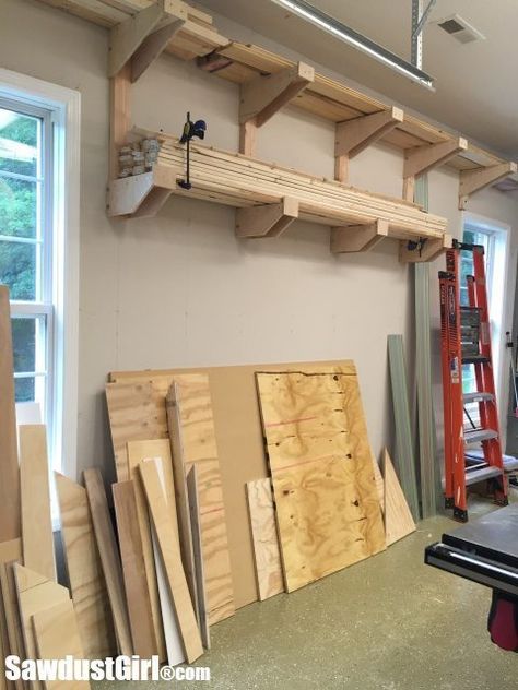 Lumber Storage Solutions - Sawdust Girl® Diy Lumber Storage, Lumber Storage Rack, Garage Projects, Lumber Rack, Work Shops, Wood Storage Rack, Lumber Storage, Garage Storage Solutions, Shop Projects