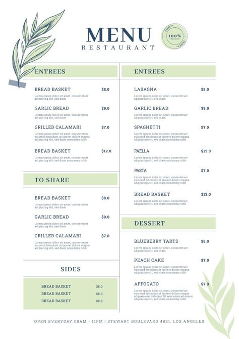 Elegant Restaurant Menu Cafe Restaurant Menu Design, Dinner Menu Restaurant, Vegan Restaurant Menu Design, Menu Design Ideas Templates Layout, Online Menu Design, Menue Design Ideas Creative, Elegant Menu Design Restaurant, Elegant Restaurant Menu Design Ideas, Vickie Blue