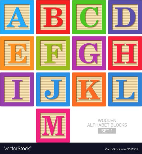 Alphabet Blocks Crafts, Wooden Alphabet Blocks, Graduation Images, Block Fonts, Block Font, Alphabet Blocks, Wooden Alphabet, Letter Vector, Block Letters