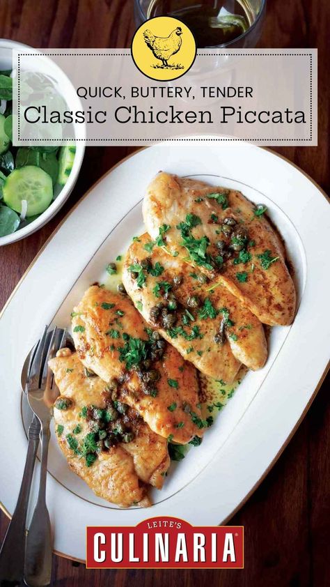 This classic chicken piccata recipe is an easy meal of chicken breasts that are sautéed in a buttery lemon sauce and finished with capers. If that doesn't tempt you, perhaps hearing that you can have this chicken piccata on the table in 45 minutes will? French Mashed Potatoes, Piccata Recipe, Chicken Piccata Recipe, Caper Sauce, Easy Weekday Meals, Sauteed Greens, Potato Puree, Weekday Meals, Chicken Piccata