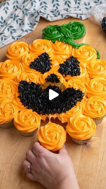 hello, Yummy on Instagram: "Celebrate Halloween this year with these adorable Pumpkin Pull-Apart Cupcakes! 🧁🎃 recipe on my site helloyummy.co 🧡 Who’s excited for Halloween?! 

#helloyummyeats #halloweenfood #halloweendesserts #halloweencake #halloweencupcakes" Pumpkin Cupcake Cakes Pull Apart, Pumpkin Cupcake Cake, Halloween Cupcake Cake Pull Apart, Halloween Pull Apart Cupcakes, Hello Yummy, Halloween Cupcake Cake, Pull Apart Cupcake Cake, Pull Apart Cake, Cake Pulls