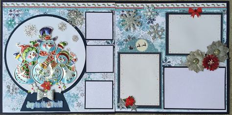 AMAZING GRACE: Snowmen Winter Snow Globe, Winter Scrapbook Layouts, Design Scrapbook, Christmas Scrapbook Layouts, Christmas Layouts, Build A Snowman, Christmas Scrapbook, Scrapbook Sketches, Family Memories