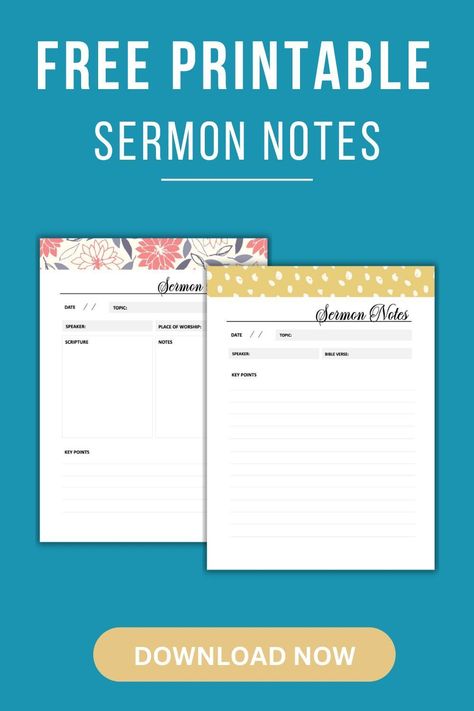 "Download FREE Printable Sermon Notes Sermon notes | Christian Printables | Christian Living | Faith Journal | Faith Printables" Sermon Journaling, Date Topics, Faith Journal, Sermon Notes, Christian Printables, Notes Template, Place Of Worship, Christian Living, Spiritual Growth