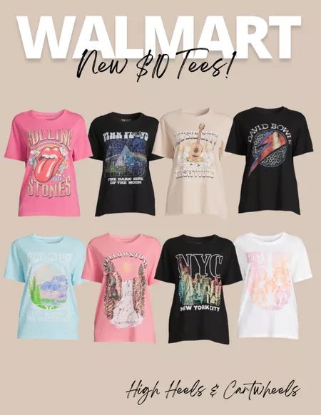 Walmart Graphic Tees Outfits, Womens Graphic Tees, Women's Graphic Tees, Walmart Fashion, Graphic Tee Outfits, Graphic Tees Women, Women's Casual, Rolling Stones, Casual Women