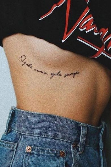 Rib Tattoos For Women Quotes, Rib Cage Tattoos, Girl Rib Tattoos, Small Words Tattoo, Small Rib Tattoos, Tattoos On Side Ribs, Tattoos For Females, Underboob Tattoo Designs, Cage Tattoos