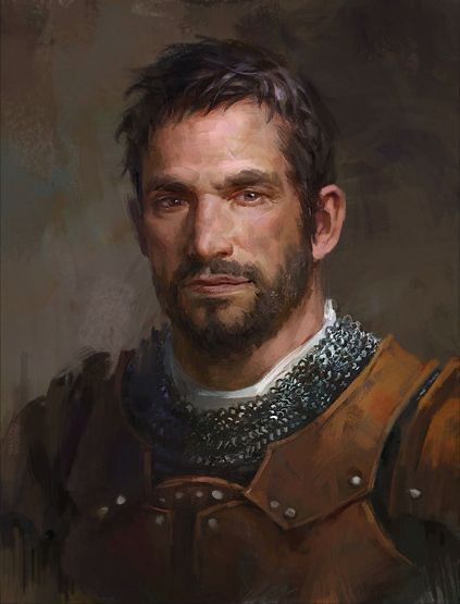 (Born 574 OIE) Sergeant of the Royal Dragoon Regiment, formerly of the 4th Regiment of Foot. Baneless. Middle Aged Man Character Design, Honey Heist, Middle Ages Fantasy, Ian Smith, Pillars Of Eternity, Male Portraits, Fantasy Ideas, Fantasy Heroes, Oldest Human