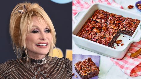 Dolly Parton's Pecan Pie Brownies Recipe Proves There's Never Too Much of a Good Thing Pecan Pie Brownies Recipe, Dolly Parton Recipes, Pecan Pie Brownies, Pecan Brownies, Comfort Food Desserts, Pie Brownies, Pecan Pie Filling, Southern Desserts, Pie Tops