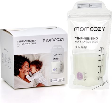 Momcozy Breastmilk Storing Bags, Temp-Sensing Discoloration Milk Storing Bags for Breastfeeding, Disposable Milk Storage Bag with 6 Ounce Self Standing, No-Leak Milk Freezer Storage Pouches, 120pcs Visit the momcozy Store 4.9 4.9 out of 5 stars 14 ratings Milk Freezer Storage, Storing Bags, Freezing Breastmilk, Storing Breastmilk, Milk Storage Bags, Breastfeeding Essentials, Baby Wishlist, Breastmilk Storage Bags, Milk Storage