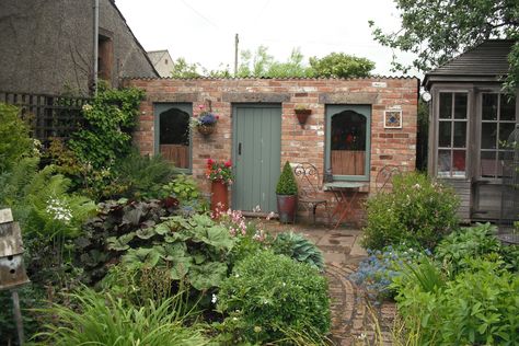 Don't need to envy this one...it is ours!!!! Three old coal sheds at the bottom of our garden converted in to one large shed. We had enough bricks left to build the path! Outbuilding Ideas, Brick Shed, Brick Garden, Garden Workshops, Large Sheds, Diy Shed Plans, Backyard Sheds, Backyard Shed, Diy Shed