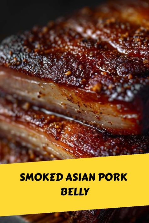 Best Smoked Asian Pork Belly You'll Ever Try Pork Belly Traeger, Pork Belly Recipes Smoked, Smoked Pork Roast Recipes, Baked Pork Belly Recipes, Porkbelly Dinner Ideas, Smoked Pork Belly Recipes, Asian Pork Belly Recipes, Best Pork Belly Recipe, Smoked Pork Roast