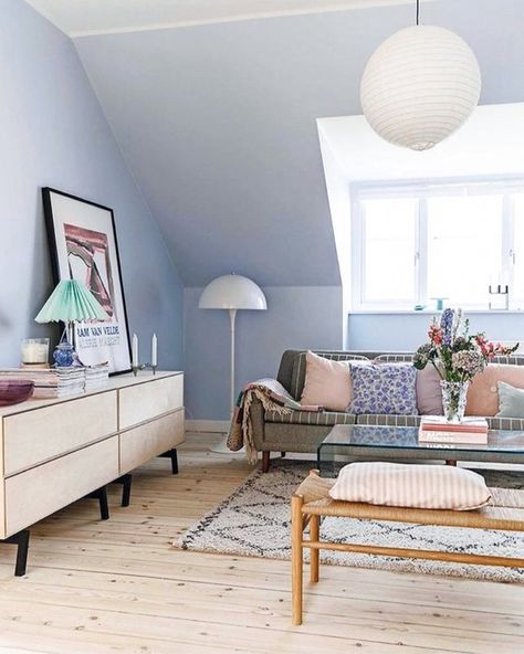 Danish Interior Design Pastel, Pastel Scandinavian Interior, Danish Pastel Interior Design, Lavender And Turquoise, Danish Living, Pastel Interior Design, Danish Blue, Danish Interior Design, Danish Interior