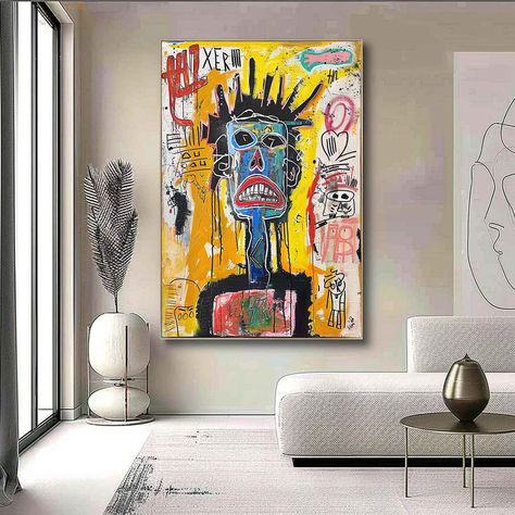 Basquiat Abstract Graffiti Art Cool Graffiti Canvas Art Fun Graffiti Canvas Wall Art Decoration for Sale Abstract Graffiti Art, Graffiti Abstract, Abstract Graffiti, Delivery Company, Abstract Canvas Wall Art, Mom Art, Textured Art, Art Subject, Art Graffiti