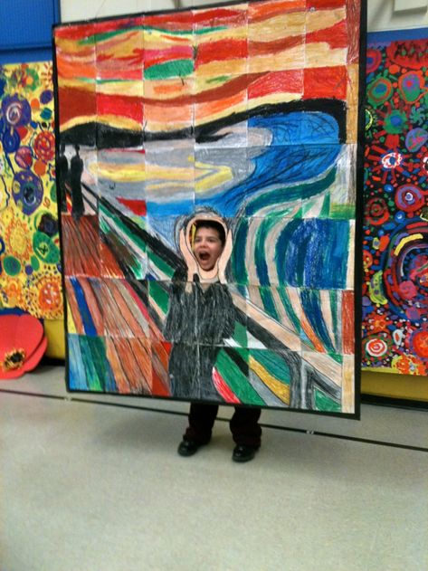 Edvard Munch The Scream, Munch The Scream, Group Art Projects, Collaborative Art Projects, Tableaux Vivants, Creation Art, The Scream, Ecole Art, Edvard Munch