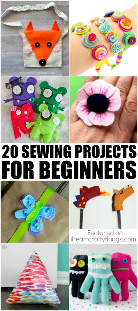 If you have a child who wants to learn how to sew-then this is the roundup for you! 20 sewing projects for beginners! Sewing Crafts For Kids, Kids Sewing Projects, Art Curtains, Macrame Tutorials, Hand Sewing Projects, Sewing Machine Projects, Kids Sewing, Trendy Sewing, Beginner Sewing Projects Easy