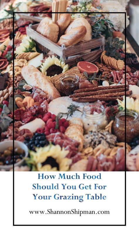 How Much Food to Get for a Grazing Table? | Shannon Shipman Winter Wedding Grazing Table, Winter Graze Board, Grazing Table Tips, Grazing Table Business, Graduation Grazing Table, Winter Grazing Table, Fall Grazing Table Ideas, Halloween Grazing Table, Chef Appetizers