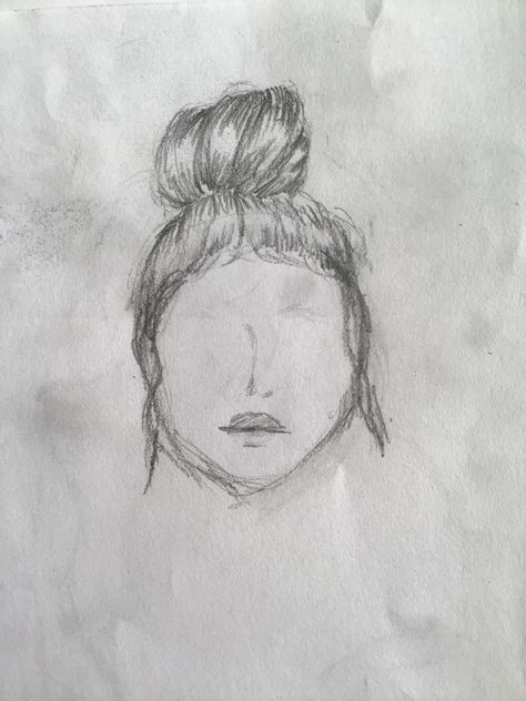 #Drawing #Thumbnailsketch #Hair #Easy #Pencil #Bun #People Hair In Bun Drawing Reference, Bun Hairstyle Sketch, Drawing Messy Bun, Pencil Bun, Messy Bun Sketch, Hair In Bun Drawing, Bun Sketch, Bun Drawing, Easy Bun