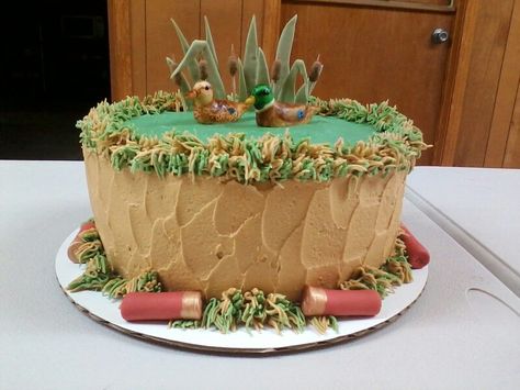 Mallard Smash Cake, Duck Hunting Smash Cake, Mallard Duck Smash Cake, Duck Hunting Birthday Cake, Hunting Cakes For Boys, Duck Smash Cake, Duck Hunting Birthday, Duck Hunting Cakes, Duck Birthday Theme