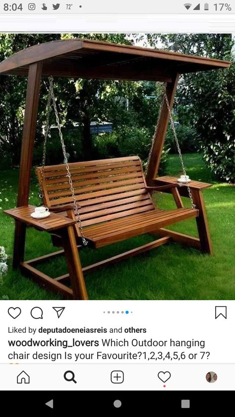 Kursi Outdoor, Backyard Swings, Wooden Swing, Diy Porch, Outdoor Furniture Plans, Patio Furniture Ideas, Garden Swing, Swing Chair, Outdoor Swing