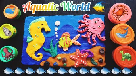 Sea Animals Clay Modelling, Clay Modelling For Kids Competition, Craft Sea Animals, Clay Modelling Ideas For Competition, Clay Cute Animals, Clay Art For Kids Easy, Creative Clay Art, Animals With Clay, Easy Clay Models