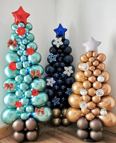 Tree Balloon Decoration, Balloon Christmas Tree Diy, Christmas Balloon Tree, Balloon Christmas Tree, Tree Christmas Decoration, Balloon Christmas, Christmas Balloon Decorations, Balloon Tree, Decoration Balloon