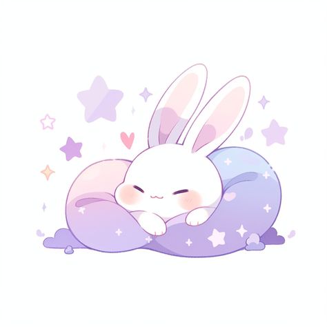 Bunny Kawaii Art, Bunny Pfp Anime, Animated Bunny, Sleepy Bunny, Dibujo Simple, Bunny Drawing, Art Mignon, Art Kawaii, Cute Kawaii Animals