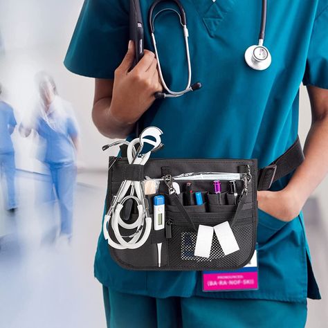 Damero Nurse Fanny Pack, Nurse Waist Bag with Tape Holder, Nurse Tool Belt for Stethoscopes, Bandage Scissors and Other Medical Supplies, Black Nurse Fanny Pack, Nurse Essentials, Stethoscope Case, Nurse Tools, Black Belt Bag, Medical Store, Sketch Images, Promotional Bags, Nurse Bag