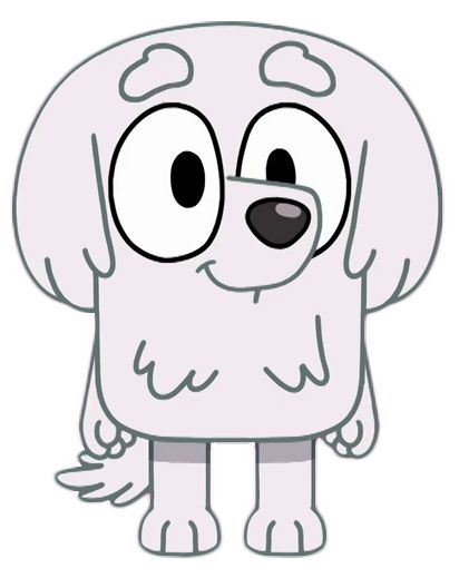 Lila is a secondary character that has appeared in Bluey. 1 Appearance 2 Biography 3 Appearances 4 Trivia 5 Gallery 5.1 Screenshots 5.2 Animated Lila is a Maltese with white fur covering her whole body. She also has a black nose. Lila is Bingo's best friend. She has a Mum but no known Dad as of yet. S2E08 - Daddy Dropoff S2E45 - Handstand (Deleted scene - Facebook exclusive)She was originally just going to be Jack's younger sister, but she was made into a new character instead, making her an onl Bluey Drawing Idea, Drawing Bluey Characters, Bluey Oc Base, Bingo And Lila, Bluey Disney Jr, Bluey Drawings, Friend Bingo, Bluey Characters, Perfect Drawing