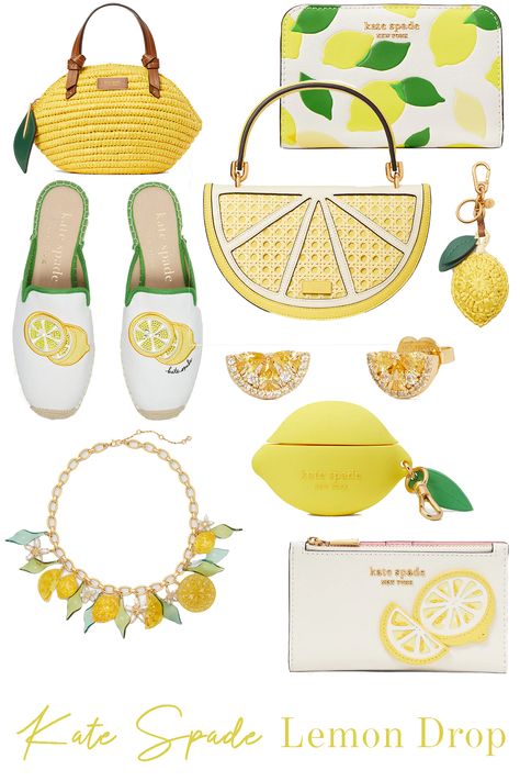 Kate Spade Lemon Drop Collection Lemon Bag, Dream Items, Purse Outfit, Kate Spade Style, Yellow Purses, Outfit Collage, Fashion Tutorial, Loving Life, Lemon Dress