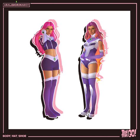 Sims Costume, Starfire Costume, Dc Costumes, Sims Challenge, Hero Clothes, Sims 4 Anime, Tumblr Sims 4, Sims 4 Expansions, Hallowen Costume