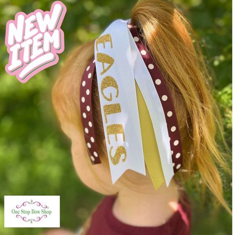 Our new PONY STREAMERS are able to be CUSTOMIZED! Pick school name, mascot or kiddos name. You get to pick the colors and prints too. So many wonderful options. Head to: https://onestopbowshop.com/personalizedstreamer to customize yours! #onestopbowshop #hairbow #backtoschoolbows #backtoschool #bts #hairbowshop #bestbows #grosgrainbows #schoolbows #onestopbowshopkids Birthday Hair Bow, Birthday Hair, Bow Shop, June 17, Hair Bow, Hair Bows, Back To School, Hair Accessories, Wonder