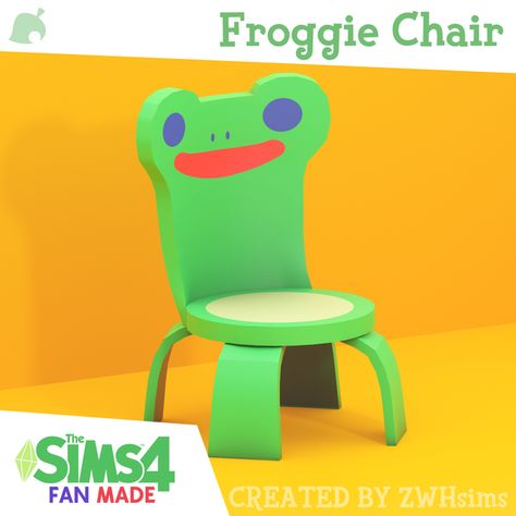 Sims 4 Froggy Cc, Sims 4 Daycare Cc, Froggy Chair, Sims Funny, Sims 4 Maxis Match, Game Lol, Sims 4 Cas Mods, 90s Throwback, Animal Crossing Qr Codes Clothes