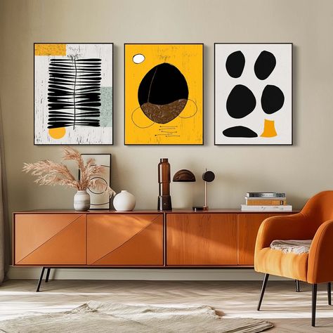 Boho Geometric, Minimal Decor, Wall Art Set, Black N Yellow, Wall Art Sets, Boho Style, Bulgaria, Art Set, Boho Fashion