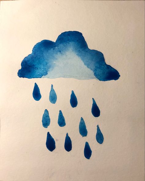 Drawing Rain, Painting Shorts, Watercolor Pens, Painting Drawing Ideas, Rain Painting, Cloud Tattoo, Rain Cloud, Rain Clouds, Cloud Painting