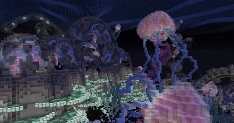 Minecraft Underwater Aesthetic, Sea Builds Minecraft, Underwater Tunnel Minecraft, Under Water Base Minecraft, Atlantis Minecraft, Minecraft Sea House, Minecraft Alien, Minecraft Underwater, Underwater Background